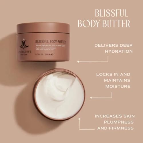INNERSENSE Organic Beauty - Blissful Body Butter | Shea Butter, Vitamins B5, C + D for Nourished, Smooth, Soft Skin | Clean, Non-Toxic, Cruelty-Free | Paraben + Phthalate Free (6.7 fl oz | 200 ml)