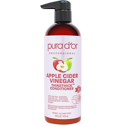 PURA D'OR Apple Cider Vinegar Thin2Thick Volumizing Conditioner, 16 oz