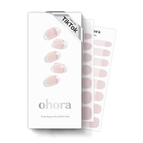 ohora Semi Cured Gel Nail Set of 2 (N Essential French & N Classic Burgundy) - Professional Salon-Quality Nail Care - Easy to Use, Comfortable Curing, and Easy to Remove
