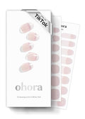 ohora Semi Cured Gel Nail Strips - French White with UV Lamp & Tools