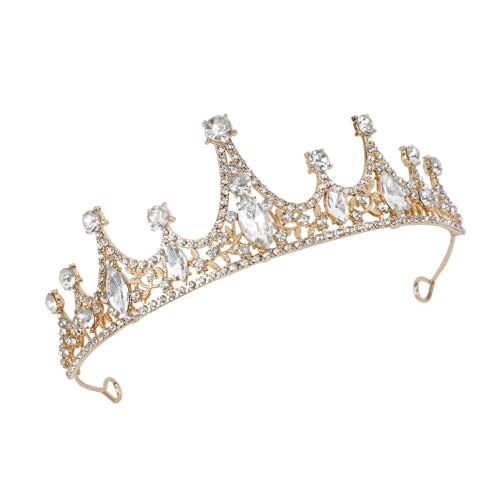 WOVOWOVO Gold Crystal Tiaras Crown Headbands for Women Girls Kids Birthday Princess Crowns Party Scene Hair Accessories for Bridal Wedding Prom Parties Festival Gifts