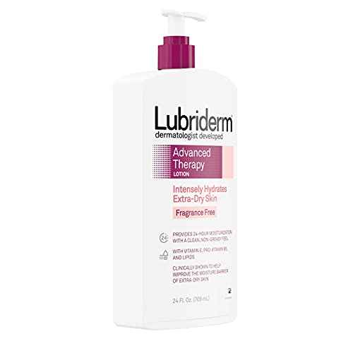 Lubriderm Advanced Therapy Moisturizing Lotion with Vitamins E and B5, Deep Hydration for Extra Dry Skin, Non-Greasy Formula, 24 fl. oz (Pack of 2)