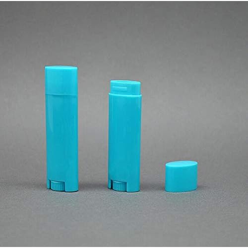 FZBNSRKO 5ml 100Pcs Empty Oval Deodorant Lip balm Tubes Containers Twist-up Refillable Containers for Lipstick,Chapstick,Homemade Lip balm,DIY Deodorants(Sky Blue)
