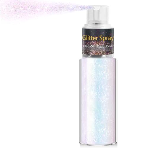 Pink Glitter Body & Face Spray - Holographic Highlighter for Hair & Clothing, 10g