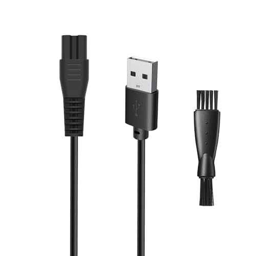 5V USB Charger Cable for Freebird Head Shaver Kit, wotdmu Charger Cable Compatible with FlexSeries Electric Head Hair Shaver for Freedom Grooming Charging, with 1 Cleaning Brush, 3.3ft Power Cord