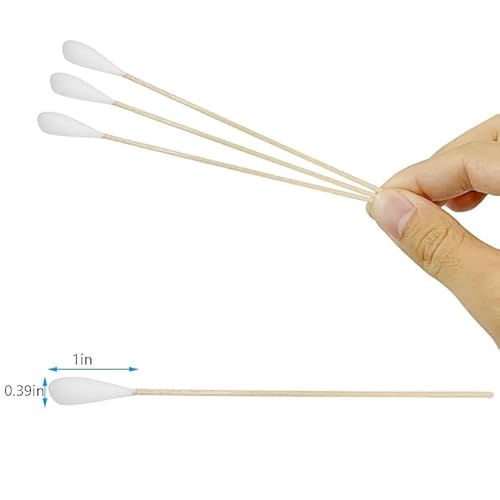 6 Inch Long Cotton Swabs (Large Size) 100pcs,Large Cotton Buds with Bamboo Handle for Pets, Gun Cleaning or Makeup