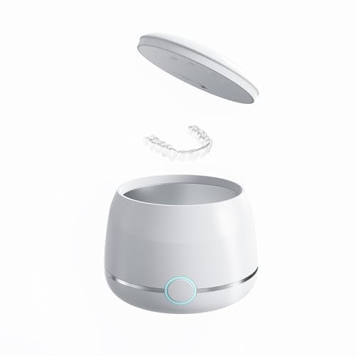 Ultrasonic Retainer Cleaner Machine Pro, Quickly Completes Denture Brushing and Bathing, Deep Cleaning, and Effectively Prevents Aligner Discoloration - White