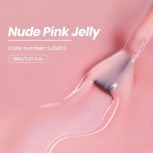 AZUREBEAUTY Jelly Pink Nude Pink Gel Nail Polish 18ML Sheer Natural Finish