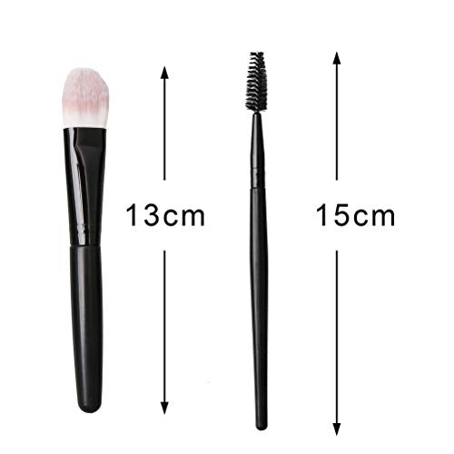 20-Piece Makeup Brush Set with Travel Case - Professional Face and Eye Brushes