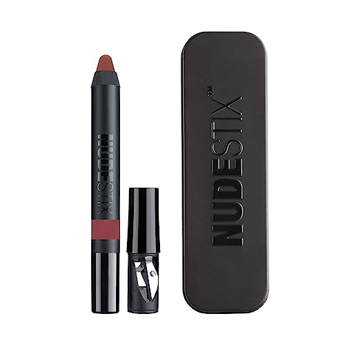 Nudestix Intense Matte Lip + Cheek Pencil, Lipstick + Lip Liner + Cheek Blush Tint, Multi Use Makeup for Long Lasting Color, Smooth Coverage, Shade: Retro