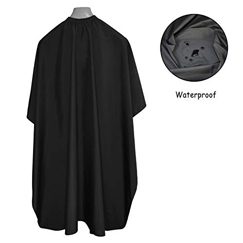 TONGTLETECH 1 Pack Waterproof Hair Cutting Cape Black, Unisex Salon Apron 47x59 Inches