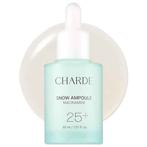 Charde Niacinamide 25% Snow Ampoule for Face, Dark Spot Care for Hyperpigmentation, Freckles & Sun Spots | Radiance Boosting with White Garcinia & Arbutin, Korean Skin Care, 1.01 fl. oz.