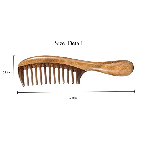 Sandalwood Wide Tooth Detangling Comb for Curly Hair