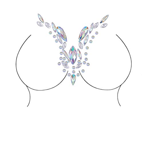 Rhinestone Face Jewels Stickers - Rave Festival Gem Chest Crystals