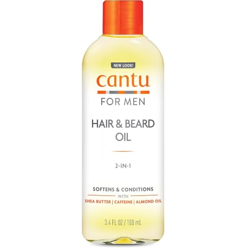 Cantu Men's Beard Oil - 3.4oz with Caffeine, Hemp & Tea Tree Oil for Grooming