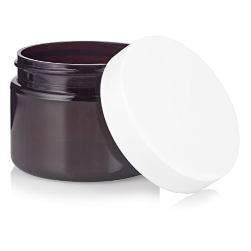 (12 pack) 3 oz Amber PET Plastic Jar with White Lid Refillable Storage Airtight Organizing