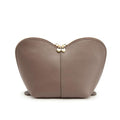 Kattee Leather Makeup Bag, Travel Large capacity Comestic Bag for Women, Heart Shaped Portable Organizer Toiletry Bag for Working,Khaki