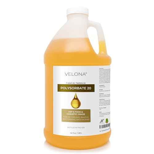 Polysorbate 20 by Velona - 64 Fl Oz | Solubilizer, Food & Cosmetic Grade | All Natural for Cooking, Skin Care and Bath Bombs | Use Today - Enjoy Results