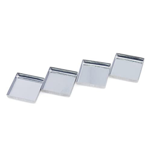 Coshar Pack of 30 Empty Square Metal Pans 26mm Eyeshadow Palette Pans Replacement for Magnets Makeup Palettes (3mm Height)