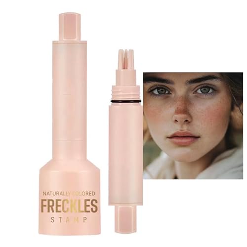 4 Optional Freckle Looks Stamp, Natural Fake Freckles, Waterproof Sweatproof Non-Fading Makeup Tool (04# Espresso)
