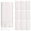 10 PCS plastic empty 15g / 0.5 oz travel size white oval shaped lip balm tube deodorant containers 15ml lipstick tube Twist up hair wax container