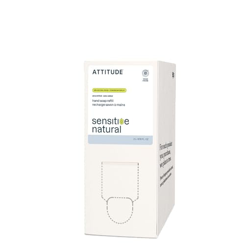 ATTITUDE Sensitive Hand Soap Refill, EWG Verified, 67.6 Fl Oz