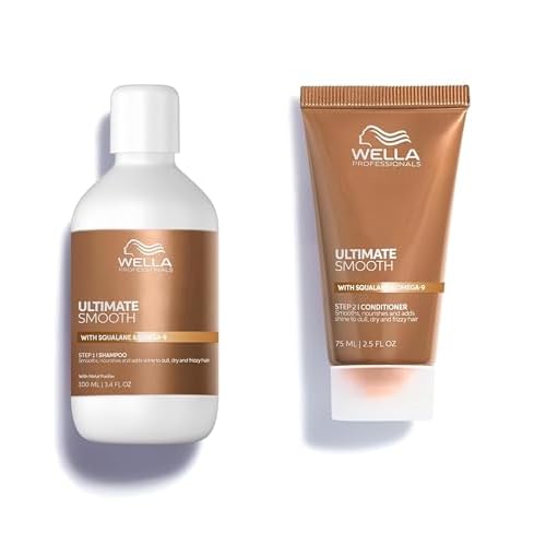 Wella Professionals ULTIMATE SMOOTH Shampoo + Conditioner Bundle Set | Hair Care Treatment for Dry & Frizzy Hair with Squalane & Omega 9 | Various Sizes