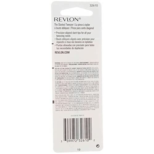Revlon Stainless Steel Slant Tip Tweezer (Pack of 2)