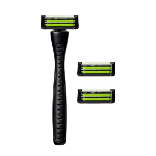 Anti-Clogging Razor Cartridge with Patented Dual Roller System ? Triple Blade, Easy-Rinse Design, 1 Handle 3 Refills ? YES! Your Epic Shave