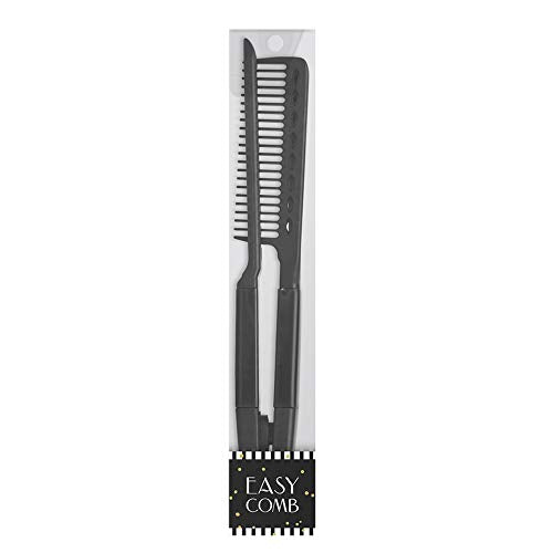 HerStyler Comb For Straightening Hair - Hair Styling Comb For Great Tresses - Flat Iron Comb With A Firm Grip - Straightening Comb For Knotty Hair - Heat Resistant Comb - Parting Comb (Black)