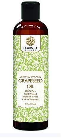 Florona Grapeseed Oil 100% Pure & Natural - 16 fl oz, for Hair, Face & Skin Care, Massage