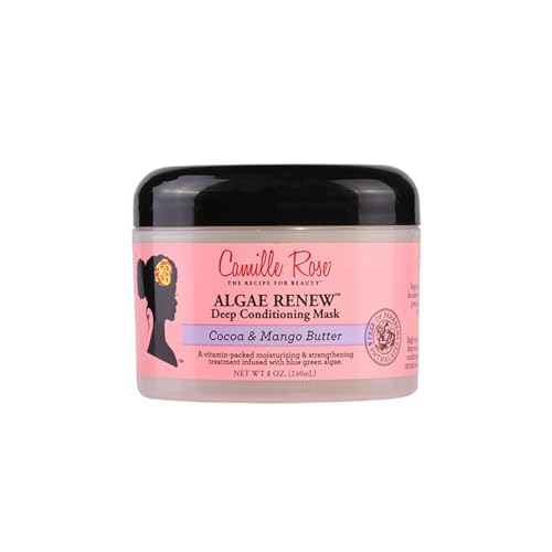 Camille Rose Renew Deep Conditioning Hair Mask with Peppermint, Blue Green Algae & Mango Butter, to Strengthen and Moisturize, for All Hair Types, 8 oz