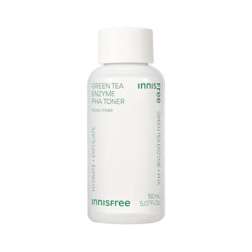 innisfree Green Tea Enzyme PHA Toner with Hyaluronic Acid and Green Tea, Hydrating Korean Toner for Glowing Skin