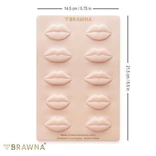 BRAWNA 3D Lip PMU Practice Skin - 10 Shapes
