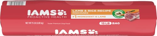 IAMS Minichunks Adult Dry Dog Food Lamb & Rice Recipe Dog Kibble, 15 lb. Bag