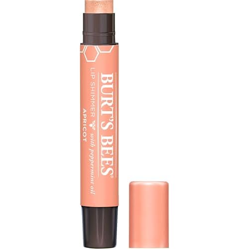 Burt's Bees Lip Balm, Moisturizing Lip Shimmer for Women, for All Day Hydration, with Vitamin E & Coconut Oil, 100% Natural, Apricot, 0.09 Ounce