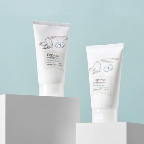 SKINFOOD Egg Pore Cleansing Foam 150ml - Light & Smooth Feeling Egg White Enriched Bubble Facial Foam Cleanser - Pores Clogging & Blackheads Reducer - For Oily and Combination Skin (5.07 fl.oz.)