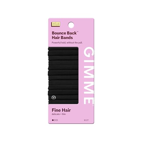 Gimme Fine Hair Elastic Bands - 12 Pack Black