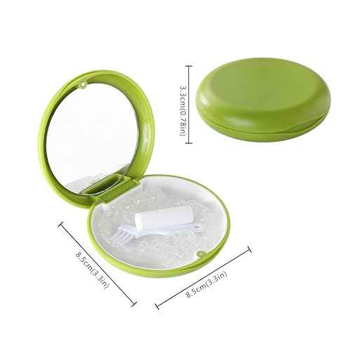 2 PCS Retainer Cases, Compatible with Invisalign, Mouth Guard Case with Mirror, Suitable for Storage Retainer Removal Tool, Chewy, and Brush (1PCS Green White+1PCS Black Purple)