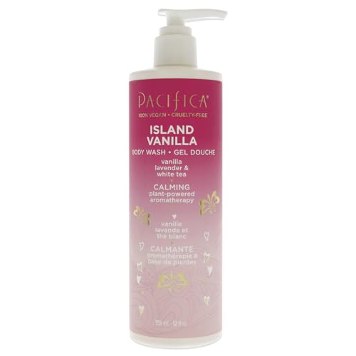 Pacifica Beauty, Island Vanilla Hair Perfume & Body Spray & Beauty, Island Vanilla Body Wash with Pump, Aloe + Hyaluronic Acid, Everyday Cleansing, Bath & Shower Gel, Essential Oils