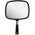Large Hand Mirror 9" x 13" with Ergonomic Handle - Black