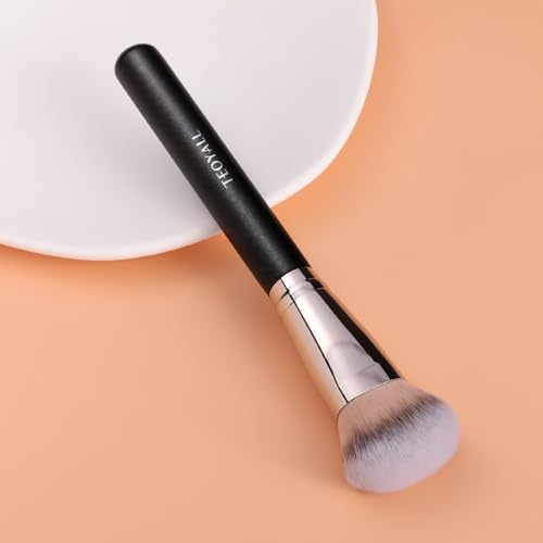 TEOYALL Domed Foundation Brush - Soft Dense Makeup Blending & Stippling Brush