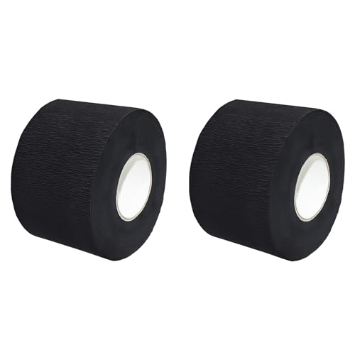Pack of 2 Disposable Barber Neck Strips Professional Stretchy Paper Neck Band Protector Hairdressing Accessory Tool for Hair Cutting Salon Barbershop Supplies (Black)