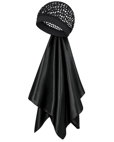 Silk Press Hair Wrap Scarf with Machine-Woven Mesh Net