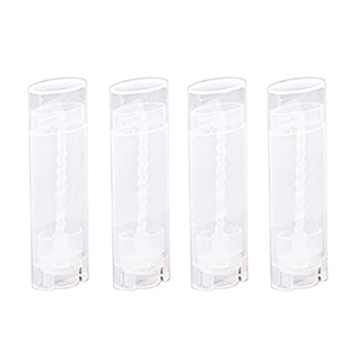 CTKcom 100 Pcs Oval Lip Balm Tubes With Lids,Plastic Deodorant Lip Lipstick Balm Tubes,Empty Plastic Containers 5ml 5Gram,Chapstick Tubes100Pcs (Clear)