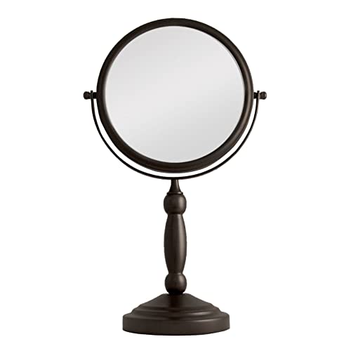Zadro 9" W x 16" H Round Non-Lighted Makeup Mirror 10X 1X Magnifying Makeup Mirrors Rotating Head Makeup Mirror for Desk