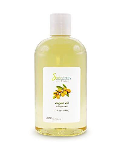 Soapeauty Cold Pressed Refined ARGAN OIL | 100% Natural & Pure | Carrier for Essential Oils, Argan Oil for Skin, Argan Oil for Hair Growth & Moisturizer | 12 fl oz