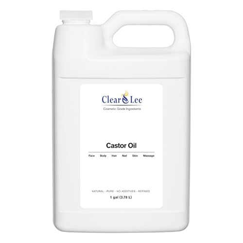 ClearLee Castor Oil - Cosmetic Grade Natural & Pure Oil for Massage, Body, Hair, Skin, Face, Nail, Spa, Aromatherapy Carrier for Essential Oils, Soap Making, Serums & more (1 gal)
