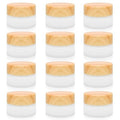 12 Pack 5g Frosted Glass Cosmetic Jars with Leakproof Lids