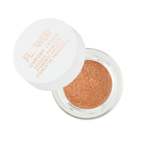 FLOWER BEAUTY By Drew Barrymore Chrome Crush Eyeshadow - Gel Powder + Buildable Formula - Shimmer + Glitter - Eyeshadow Topper (Copper)